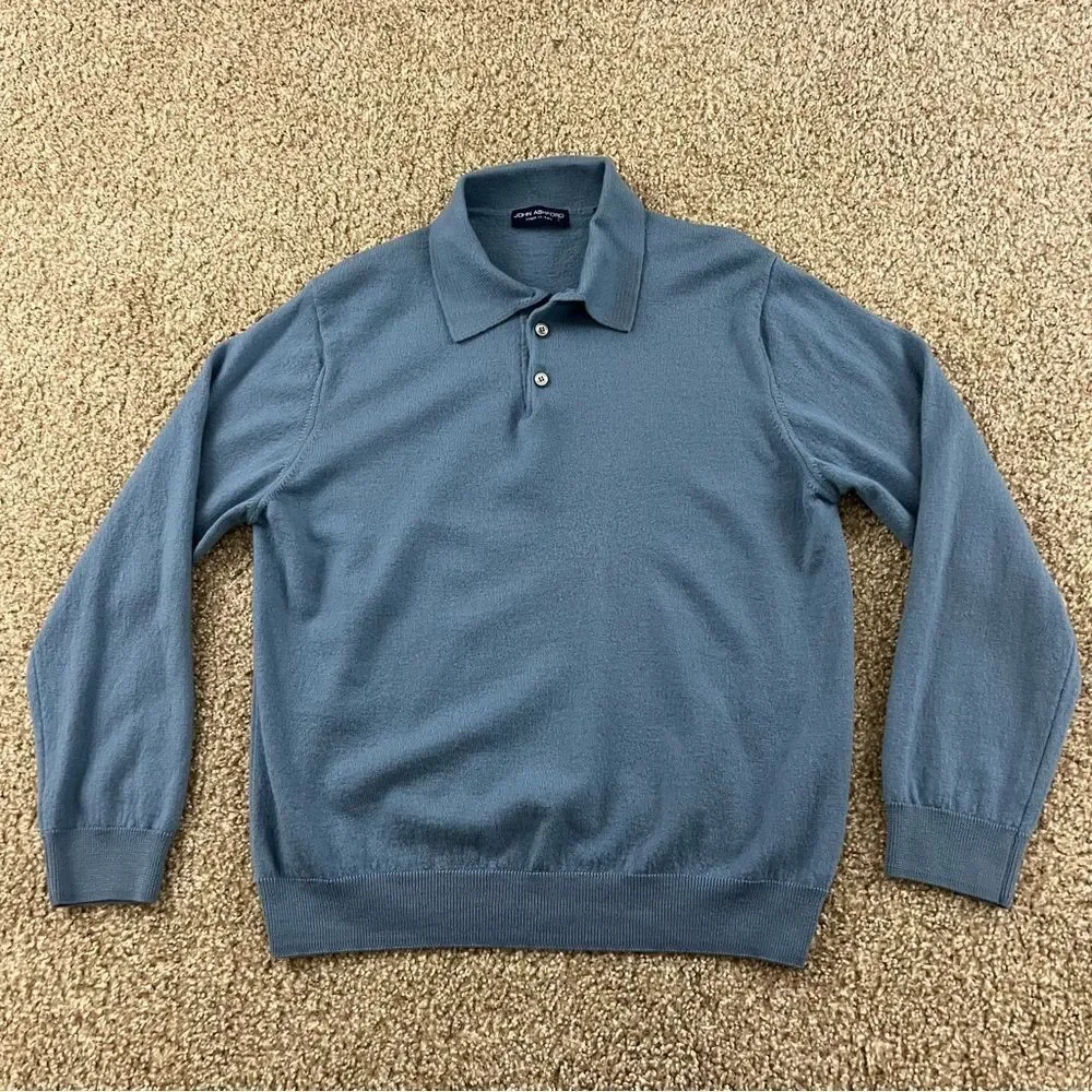 Vintage John Ashford Italian merino wool Collared Sweater men’s M